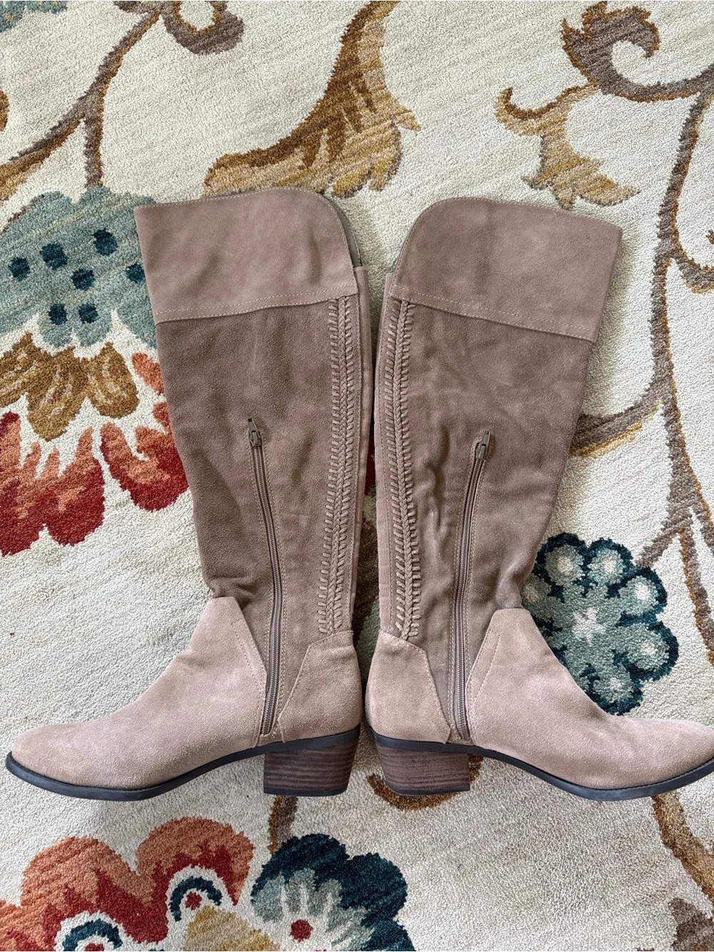 Vince Camuto Women's Over-the-Knee Suede Block Heel Boot - Beige